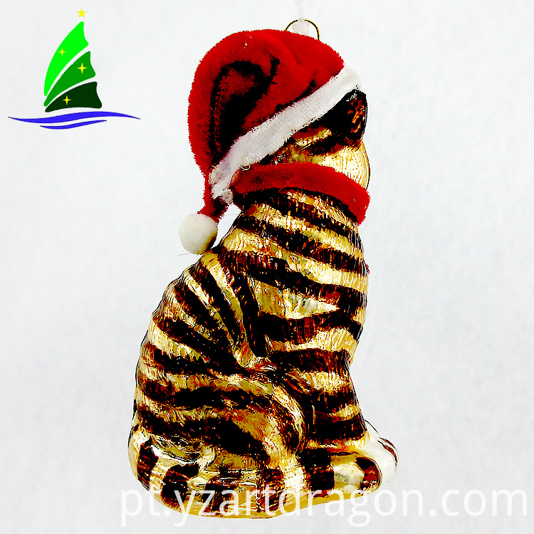 Ornamentos de vidro em forma de gato Cat Shaped Glass Ornaments